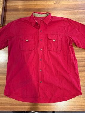 Eddie Bauer short-sleeve fishing shirt mens xl